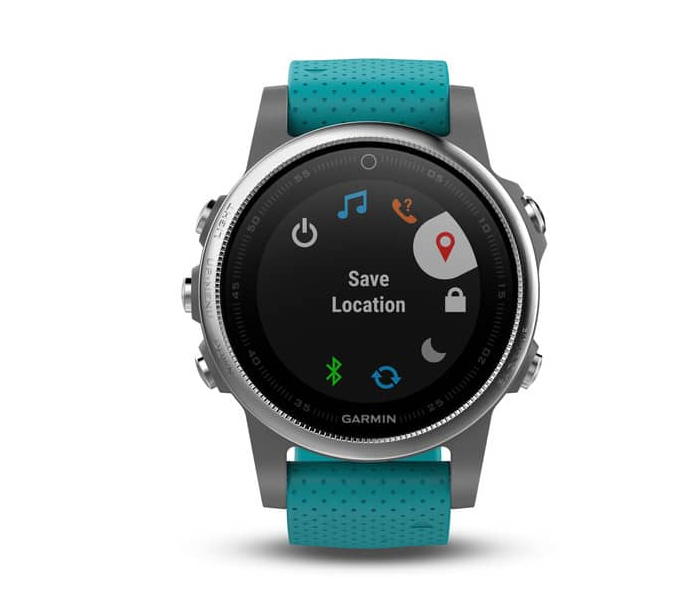 Garmin Fenix5S Multisport Smart Watch With Silicone Band - Turquoise - Zoom Image 3