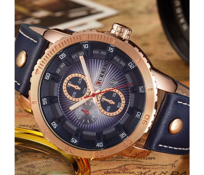 Curren 8206 Casual Analog Quartz Watch For Men Blue - Zoom Image 2