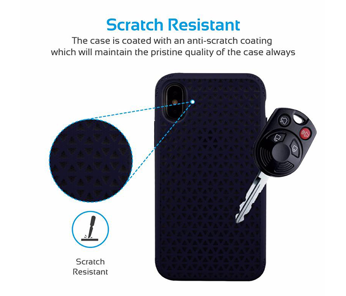 Promate NEO-X Anti-Slip Scratch Resistant Dual Layer Protective Case for iPhone X - Navy - Zoom Image 5