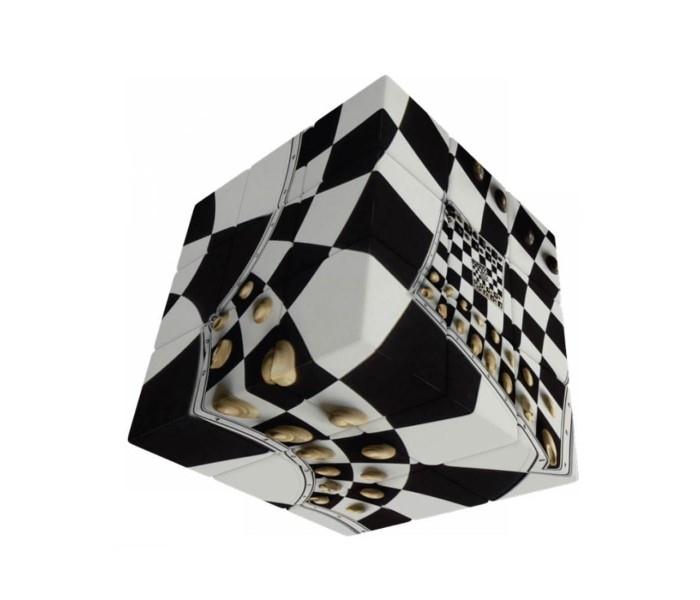 V-Cube 00.0108 Chessboard Illusion - 3 Flat Black, White - Zoom Image 2