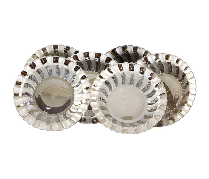 Rosymomen 2396 7-inch Plastic Bowl Set - 6 Pieces, Silver - Zoom Image 1