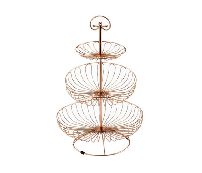 Royalford RF8573 3 Tier Rose Gold Fruit Basket - Zoom Image 2