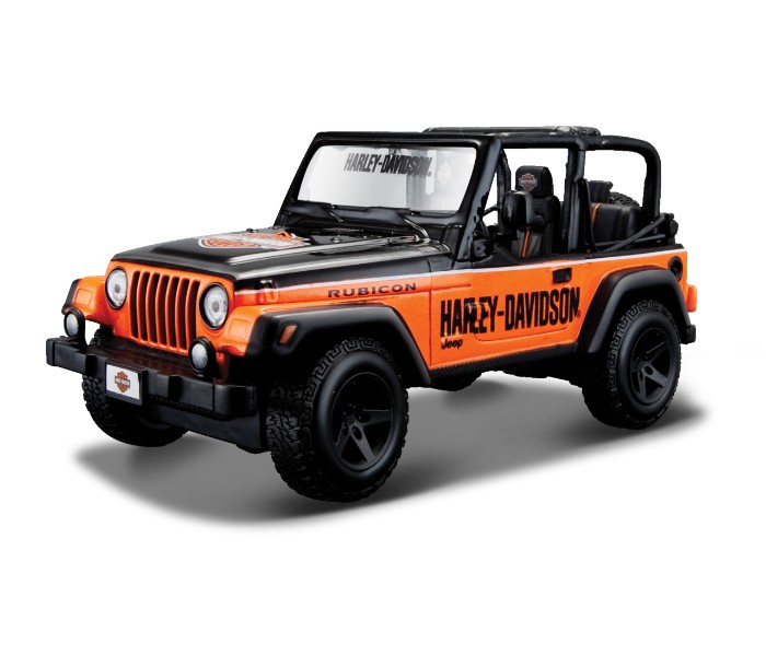 Maisto Tech 31245 1:27 SE (A) Jeep Wrangler Rubicon Orange and Black - Zoom Image