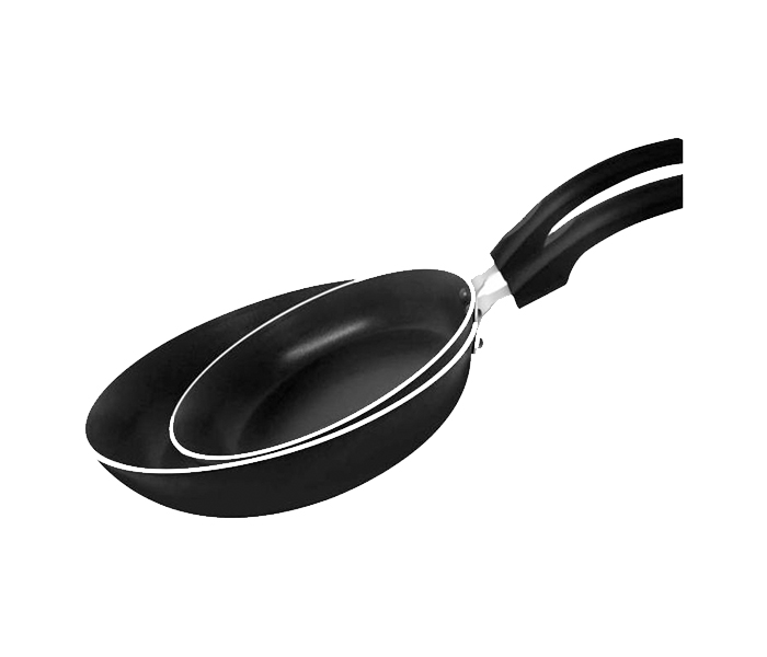 Delcasa DC1475 2 Pieces Aluminium Fry Pan Set - Black & Silver - Zoom Image