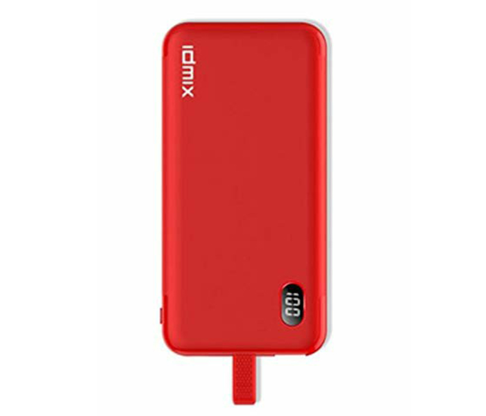 Idmix P10 C 10000mAh Super Thin Fast Charging Power Bank - Red - Zoom Image 4