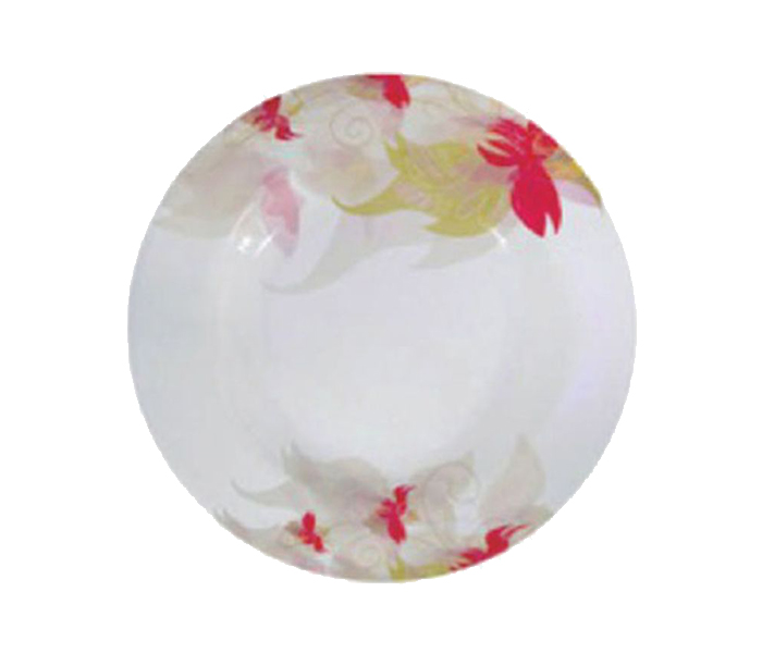 Royalford RF5098 10-inch Melamine Ware Flower Carnival Soup Plate - White - Zoom Image