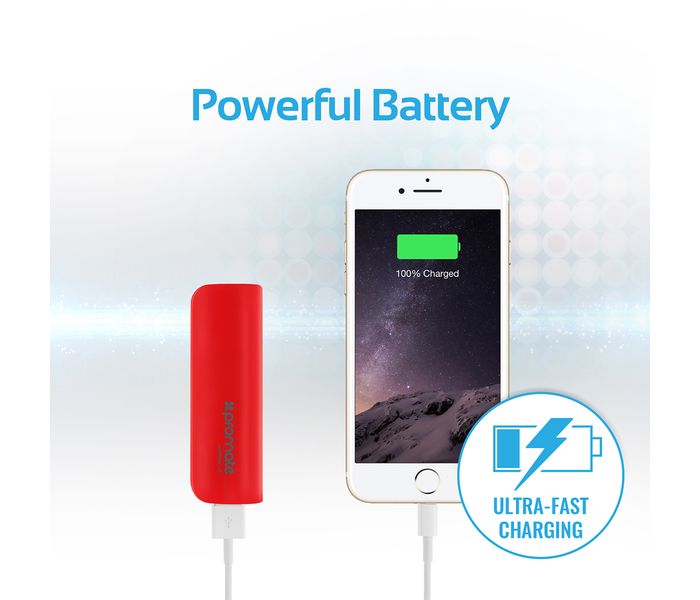 Promate Aid Bar-2 2500 mAh Ultra Compact Universal Power Bank, Red - Zoom Image 2