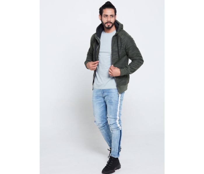 Age Stegol OU10077 Mens Multi Zipper Jacket with Hoodie Green - Zoom Image 3