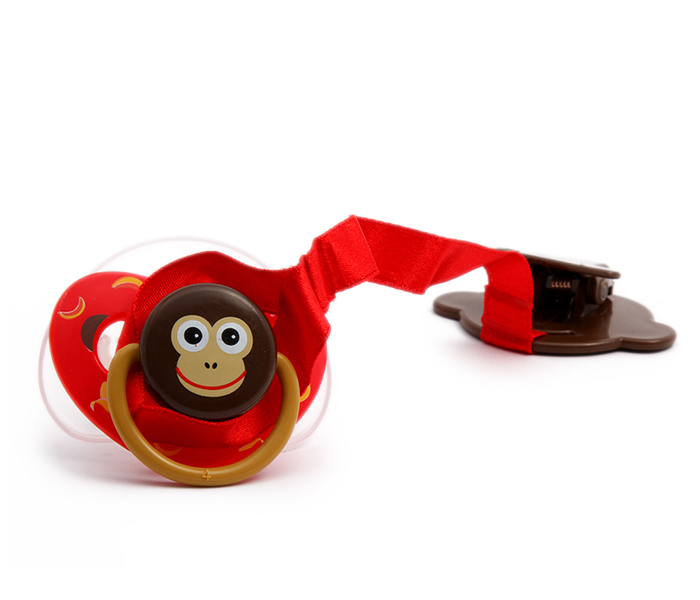 Baby Plus BP5174 Monkey Style Pacifier with Holder - 2 Pieces - Zoom Image 2