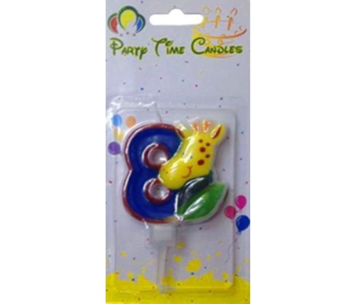 Party Time M116 Animal Birthday Candle 8 Multicolor - Zoom Image