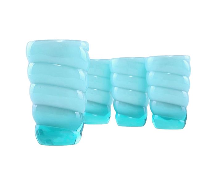 Royalford RF351-AG4 4 Piece Acrylic Spiral Glass Set - Blue - Zoom Image 1