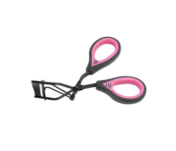 Tips & Toes TT-035 Stainless Steel Eyelash Curler with Grippy Handle, Black & Pink - Zoom Image 2