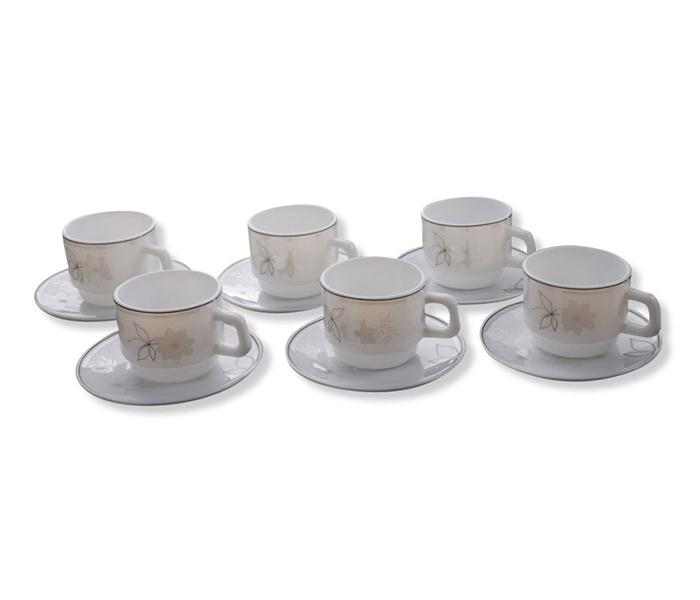 Royalford RF6961 12 Pieces Opal Ware Cup & Saucer - Zoom Image