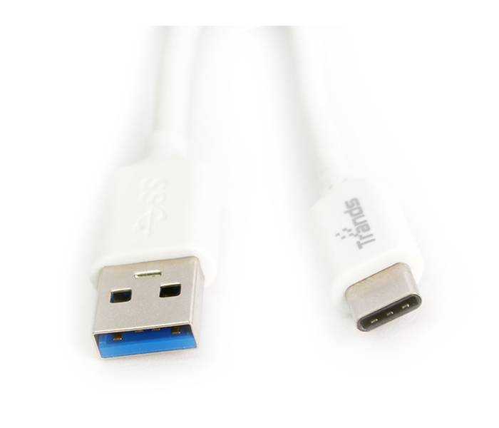 Trands TR-CA5143 1 Meter Type C to USB 3.0 Data Cable - White - Zoom Image 2