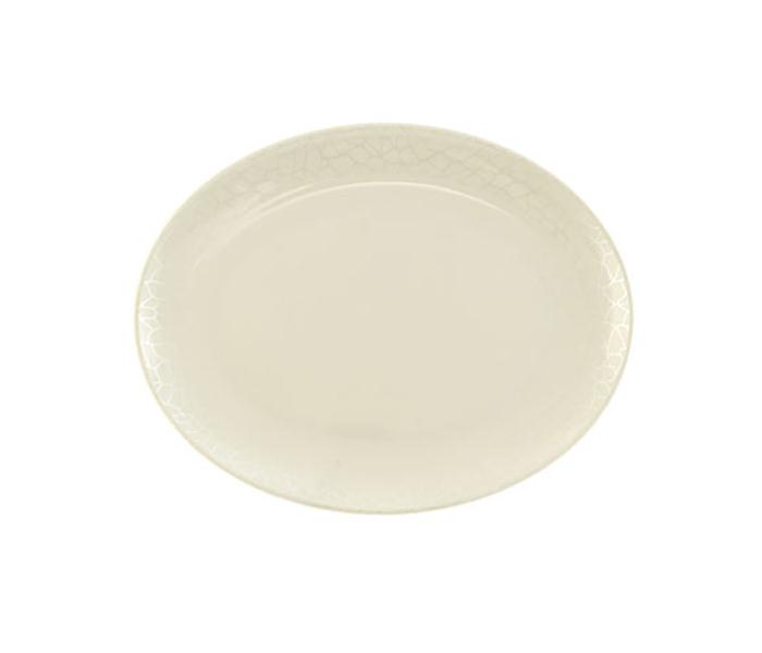 Royalford RF4496 14-inch Melamine Ware Oval Plate - White Pearl - Zoom Image 1