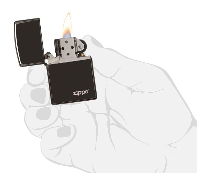 Zippo 24756ZL Logo Lasered Lighter Black - Zoom Image 2