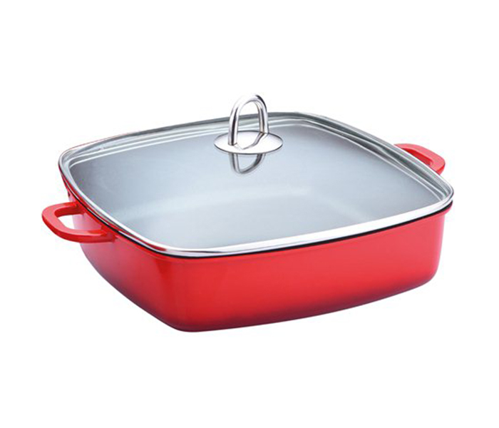 Lamart LT1066 28CM Roaster Pan with Lid, Red - Zoom Image