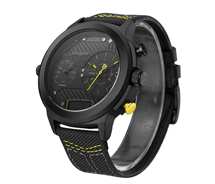 Weide WH-6405LB Analog and LED Digital Watch Black and Yellow - Zoom Image 2