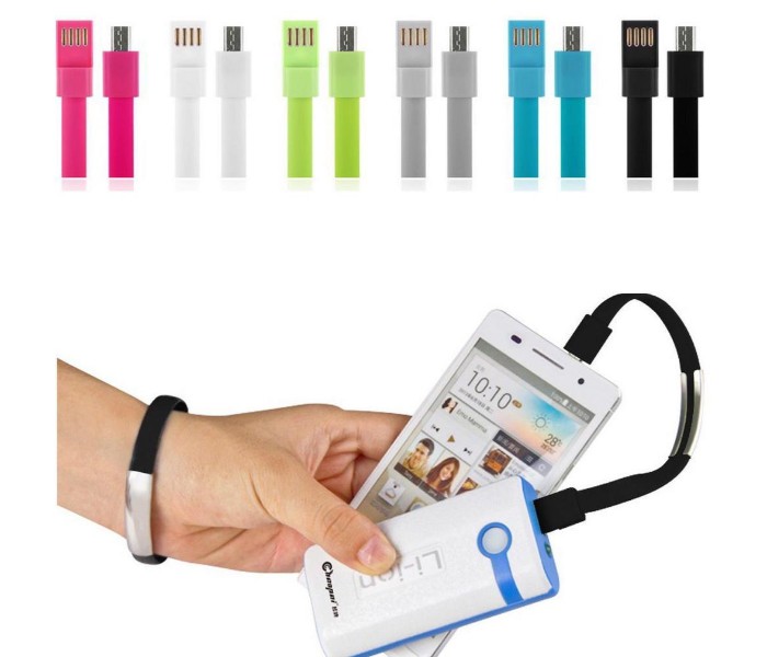 Flat Bracelet  Micro USB Cable for all Android Devices BFDC6 Multicolor - Zoom Image 5