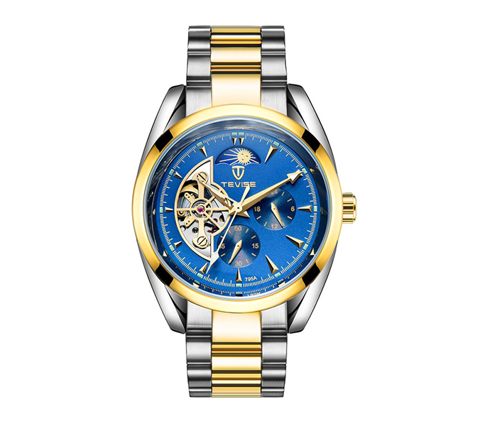 Tevise T795A Full Automatic Star Watch - Gold & Blue - Zoom Image