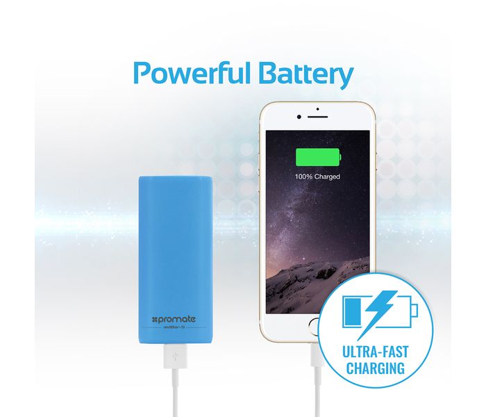 Promate Aid Bar-5 5200 mAh Portable Power Bank, Blue - Zoom Image 2