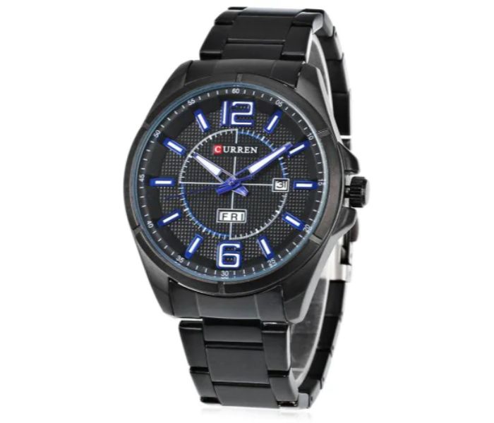 Curren 8271 Analog Quartz Watch For Men Black and Blue - Zoom Image 1