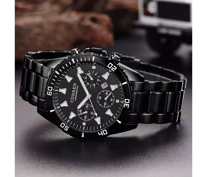 Curren 8039 Stainless Steel Analog Watch For Men Black - Zoom Image 3