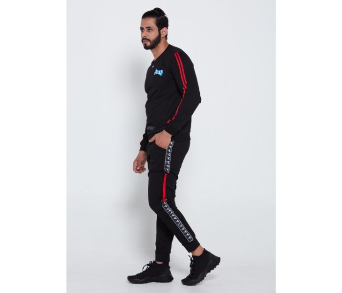 Petro OU10119 Mens Side Strapped Skin Fit Joggers  XL-Black - Zoom Image 3