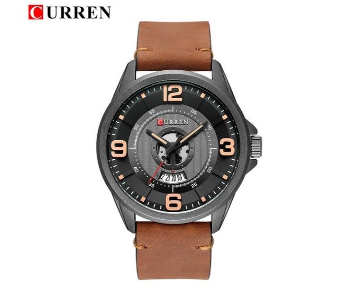 Curren 8305 Fashion Quartz Watch For Men Khaki and Black - Zoom Image