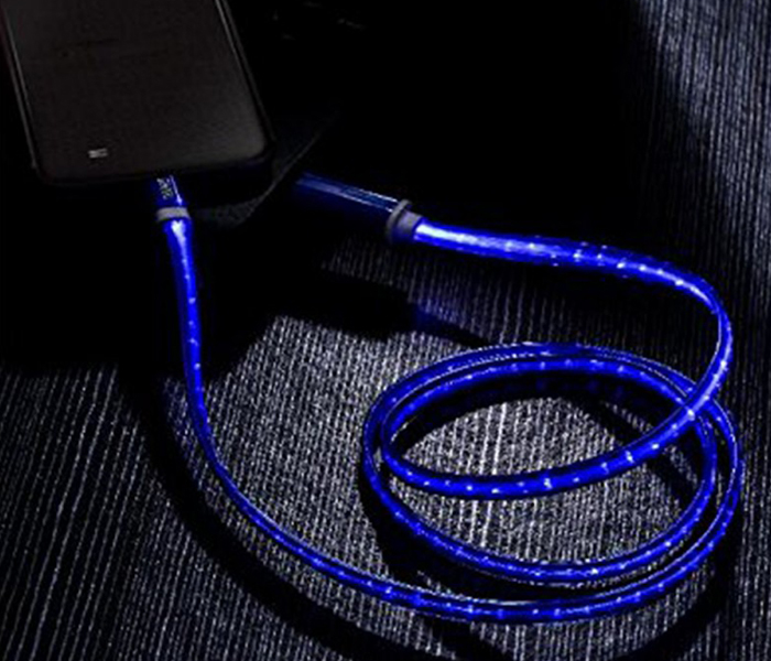 Trands TR-CA3074 1 Meter LED Flowing Lightning USB Cable - White - Zoom Image 3