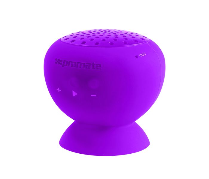 Promate Globo Mini Portable Wireless Stereo Speaker with Suction Cup - Purple - Zoom Image 4