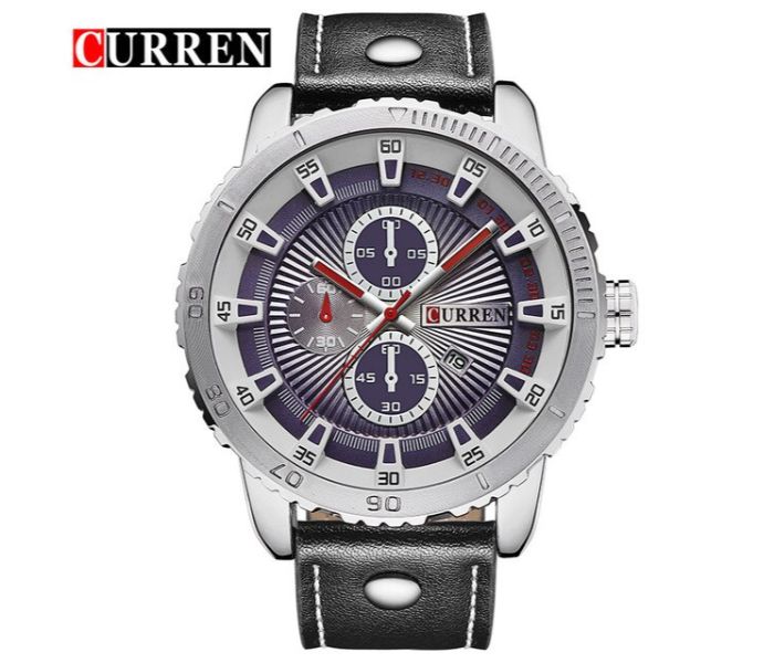 Curren 8206 Casual Analog Quartz Watch For Men Black And Blue - Zoom Image 2