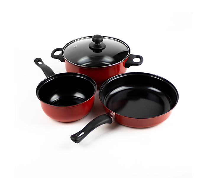 DND DDPR14574 4Pcs Non Stick Cooking Set - Red - Zoom Image 1