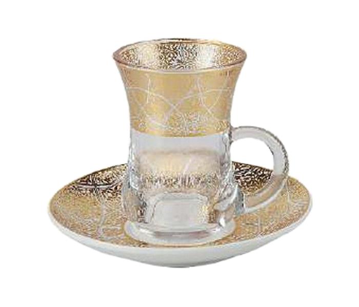 Royalford RF8862 Salwa Glass Cup & Saucer Set - 12 Pieces - Zoom Image