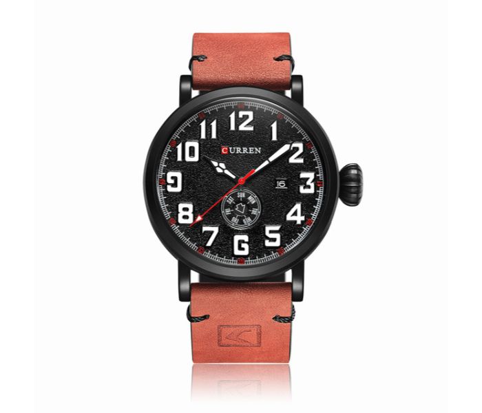 Curren 8283 Luxury Quartz Wristwatch For Men Red and Black - Zoom Image