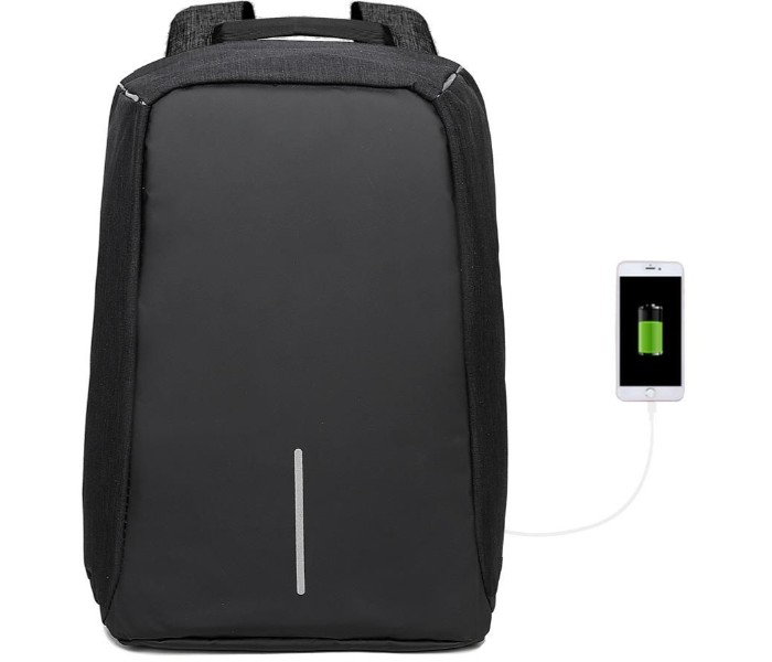  Laptop Backpack with USB Charging Port LB033 Black - Zoom Image 1