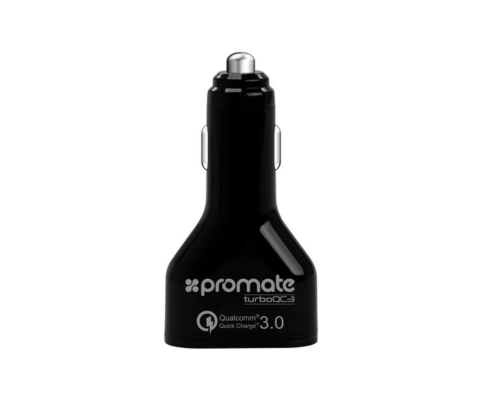 Promate Turbo-QC3 Quick Charge 3.0 42W 3 Port USB Ultra Fast Car Charger, Black - Zoom Image 7