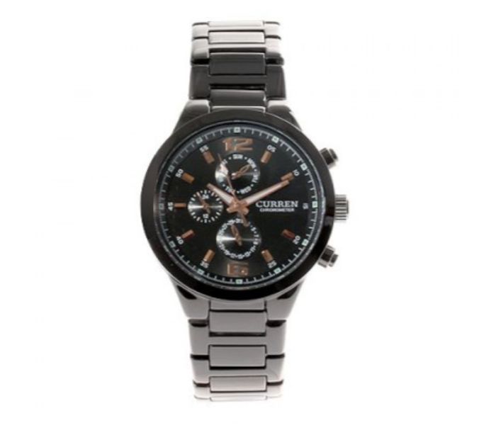 Curren 8013 Stainless Steel Analog Watch For Men Black - Zoom Image 3