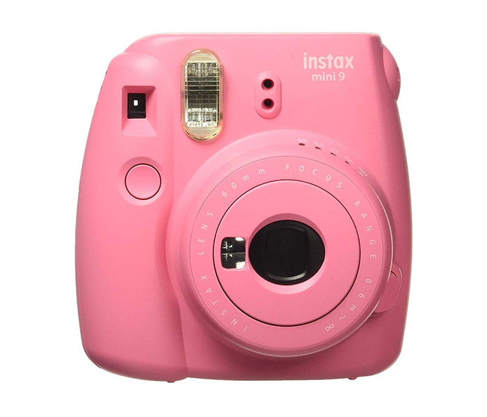 Fujifilm Instax Mini 9 Instant Camera with Leather Bag & 20x Film Sheet - Flamingo Pink - Zoom Image 1