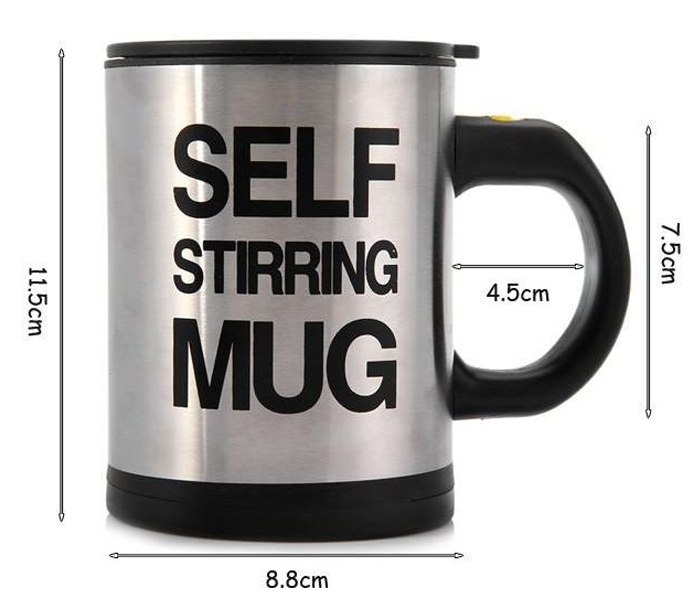 Electric Self Stirring Mug Coffee Mixing Drinking Cup- Black - Zoom Image 3