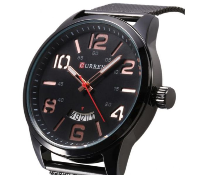 Curren 8236 Fashion Quartz Watch For Men Black And Gold - Zoom Image 1