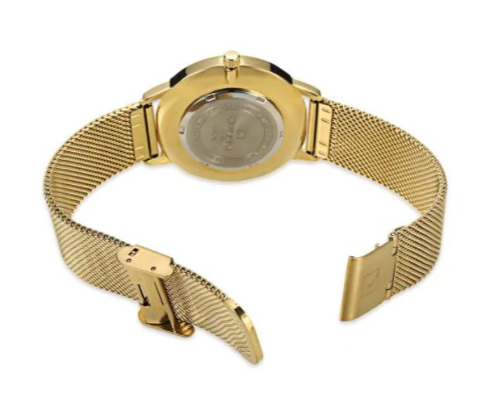 Curren 9021 Stainless Steel Analog Quartz Watch For Women Gold and White - Zoom Image 4