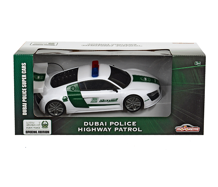 Majorette 211119059047 Dubai Police Highway Patrol Audi R8 1:16 - White - Zoom Image 2