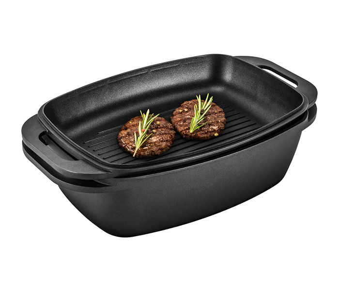 Lamart LT1105 Roasting Pan with Grilling Lid, Black - Zoom Image 3