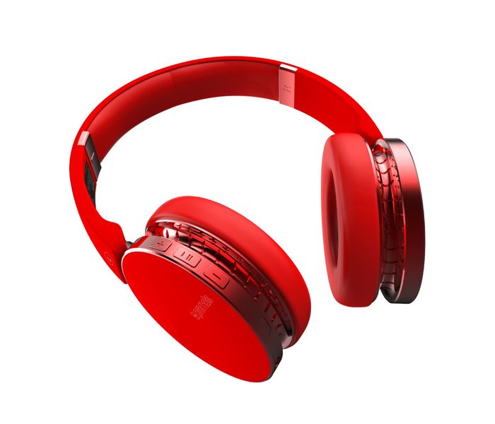 Promate Waves Dynamic Over-Ear Wireless Stereo Headset with Built-In Music Controls, Red - Zoom Image 7