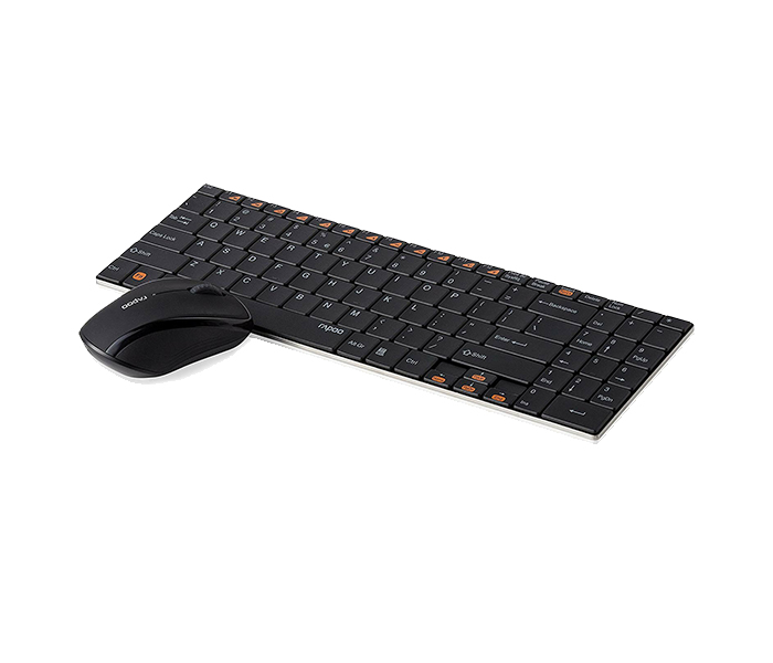 Rapoo 9060 Combo Wireless Ultra-slim Optical Mouse & Keyboard - English, Black 11339 - Zoom Image 1