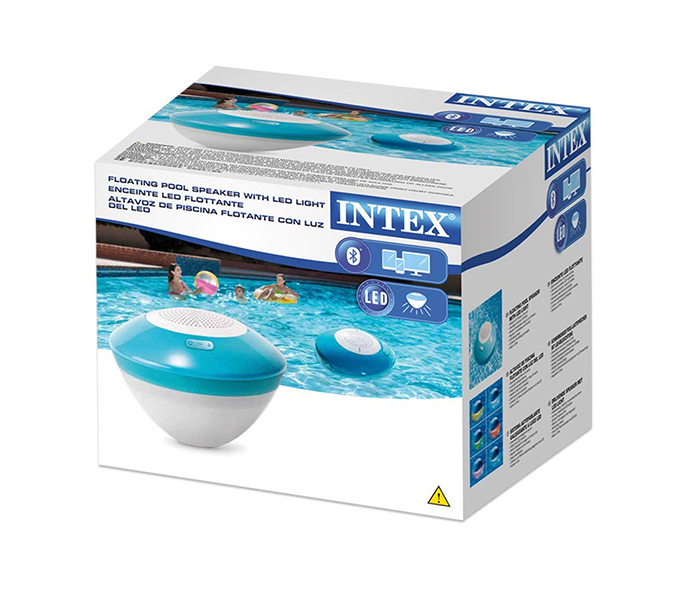 Intex ZX-28625 Pool Floating Bluetooth Speaker with LED Light - Blue & White - Zoom Image 3