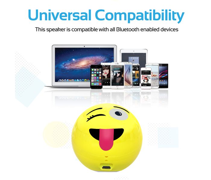 Promate Groovoji Mini Wireless Emoji Speaker with Handsfree - Yellow - Zoom Image 4