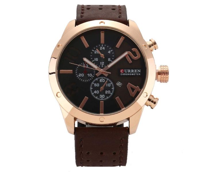 Curren 8243 Quartz Watch For Men Coffee and Black - Zoom Image 3