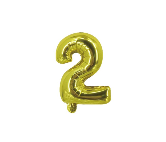 Party Time 2-G-804000 Number 2 16 Inch Foil Balloon Gold - Zoom Image